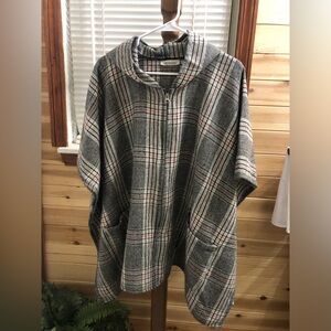 Elegant Gray Plaid Women's Cape by Chico's